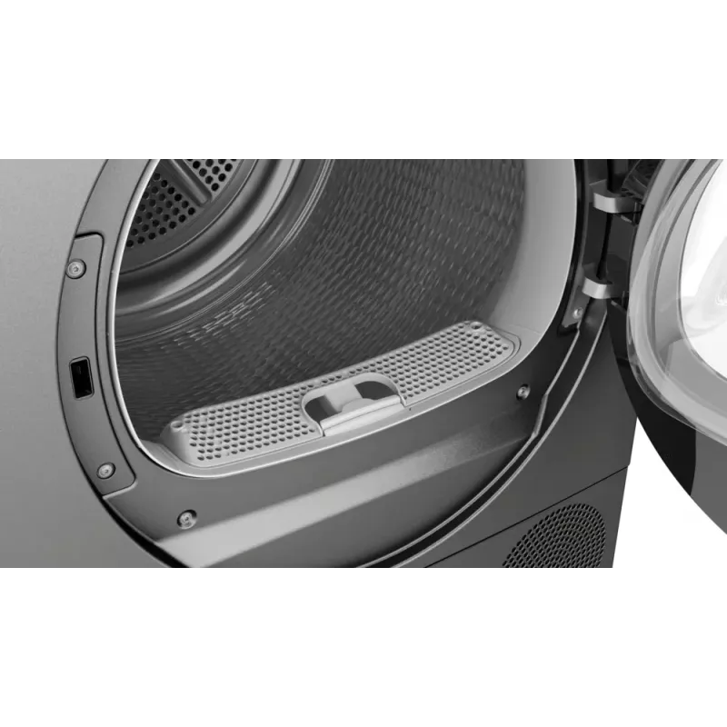 Bosch Serie 6 WQG243DR10 veļas žāvētājs Brīvstāvošs Ielādēšana no priekšas 9 kg Pelēks