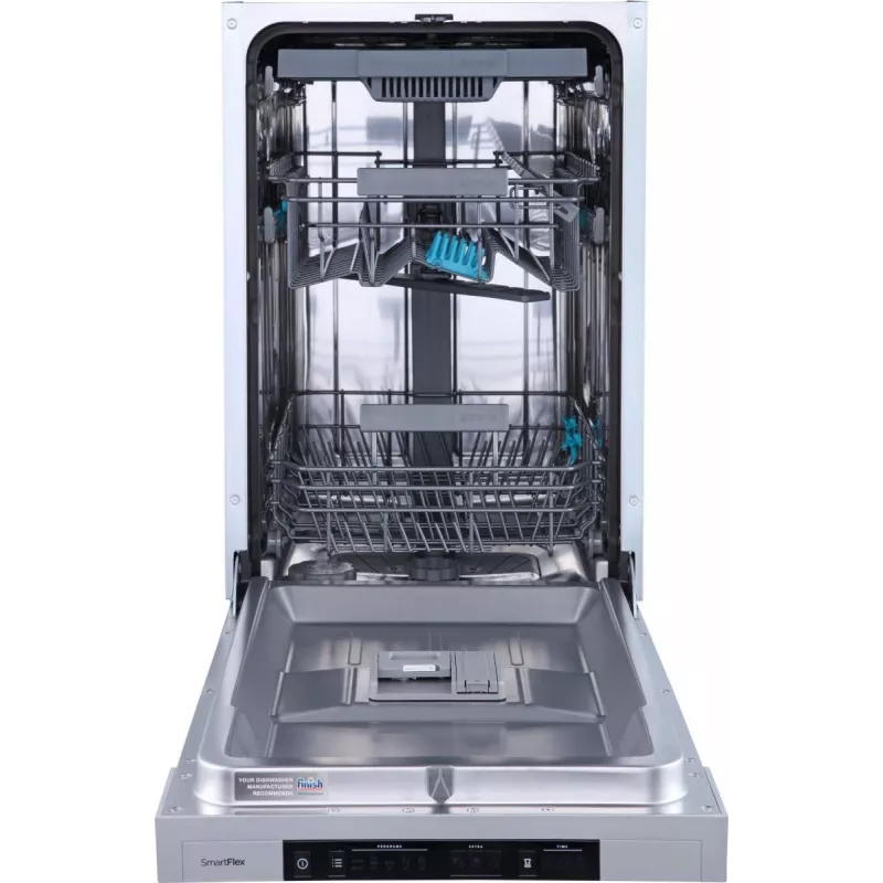 Daļēji iebūvētā trauku mazgājamā mašīna Gorenje GI 561 D 10 S EB — 11 galda piederumu komplekti, Slimline 45 cm, 45 dB, 9 L/ciklā