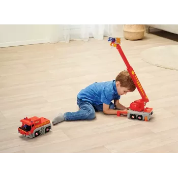 Rotaļu glābšanas celtņa transportlīdzeklis Simba‑Dickie Fireman Sam 2-in-1 (sarkans/dzeltens)