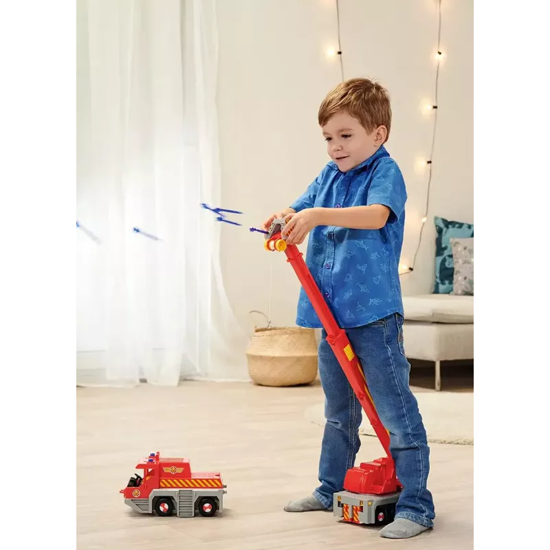 Rotaļu glābšanas celtņa transportlīdzeklis Simba‑Dickie Fireman Sam 2-in-1 (sarkans/dzeltens)