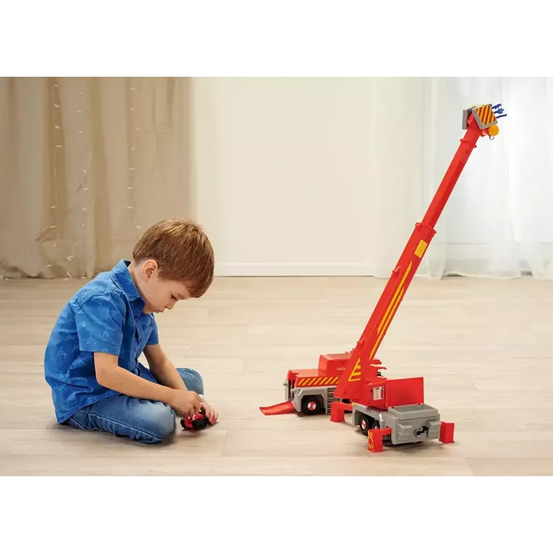 Rotaļu glābšanas celtņa transportlīdzeklis Simba‑Dickie Fireman Sam 2-in-1 (sarkans/dzeltens)
