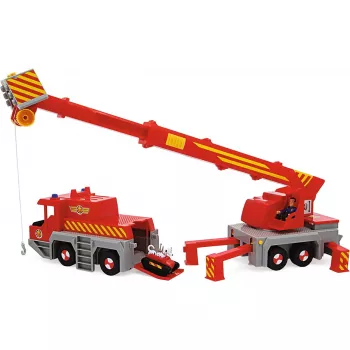 Rotaļu glābšanas celtņa transportlīdzeklis Simba‑Dickie Fireman Sam 2-in-1 (sarkans/dzeltens)