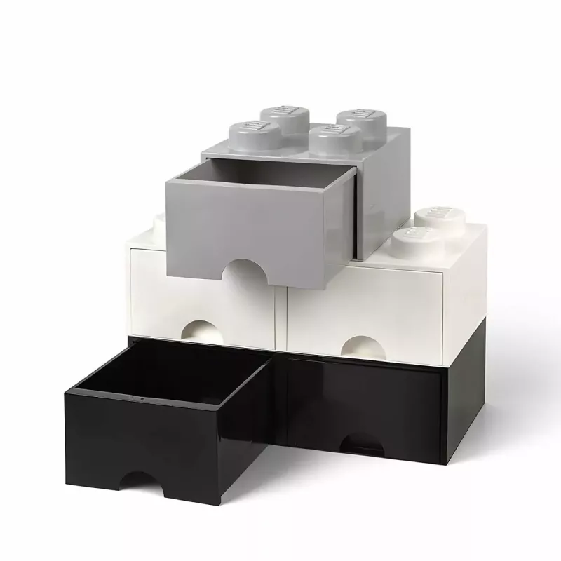 Atvilktņu modulis room copenhagen LEGO Brick Drawer 4, pelēks, modulāra uzglabāšanas atvilktne