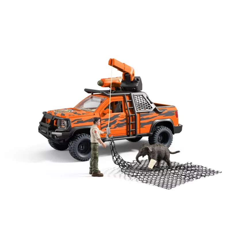 Rotaļu komplekts Schleich Off-Road Adventure in the Jungle — džungļu tēma, plastmasas figūriņas, vecumam no 3 līdz 8 gadiem
