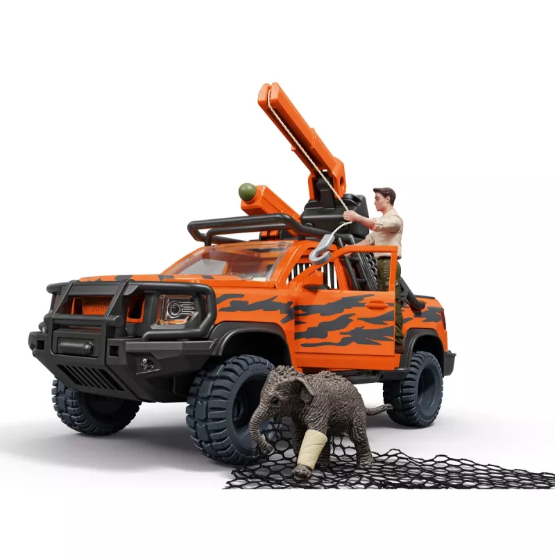 Rotaļu komplekts Schleich Off-Road Adventure in the Jungle — džungļu tēma, plastmasas figūriņas, vecumam no 3 līdz 8 gadiem