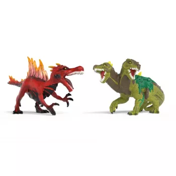 Rotaļlietu figūriņu komplekts Schleich Eldrador Creatures Uguns dinozaurs pret Džungļu ķirzaku, modelis 70834