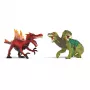 Rotaļlietu figūriņu komplekts Schleich Eldrador Creatures Uguns dinozaurs pret Džungļu ķirzaku, modelis 70834