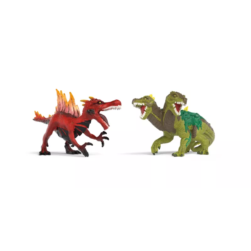 Rotaļlietu figūriņu komplekts Schleich Eldrador Creatures Uguns dinozaurs pret Džungļu ķirzaku, modelis 70834