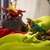 Rotaļlietu figūriņu komplekts Schleich Eldrador Creatures Uguns dinozaurs pret Džungļu ķirzaku, modelis 70834