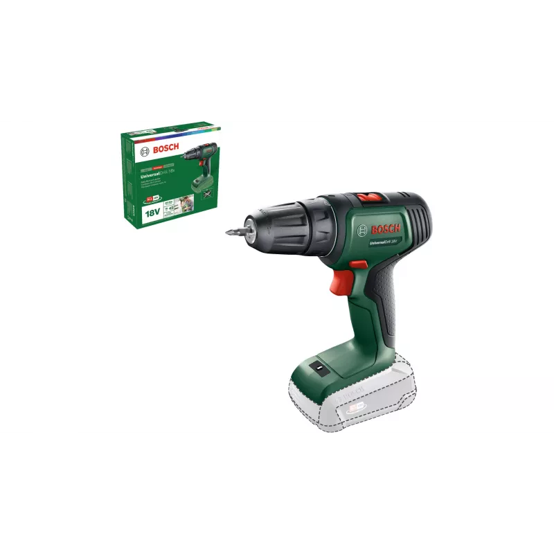 Bosch Universal Drill 18V, bezatslēgas, 1450 apgr./min, 1,2 kg, melns, zaļš