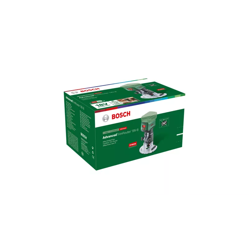 Bosch AdvancedTrimRouter 18V-8, 8 mm, 30000 RPM, zaļš, akumulators, 1.1 kg, 160 mm