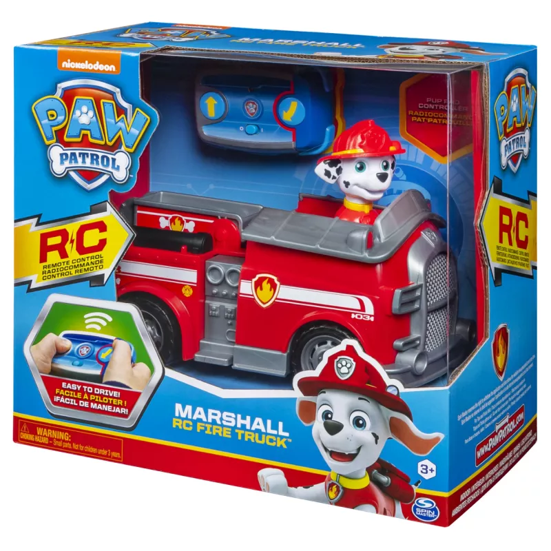 PAW Patrol , Marshall tālvadības ugunsdzēsēju mašīna ar divvirzienu stūrēšanu, bērniem no 3 gadu vecuma