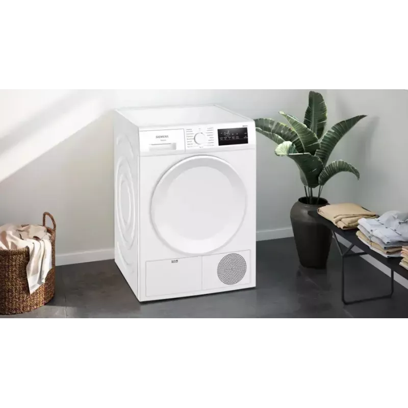 Siemens iQ300 WT43H004 veļas žāvētājs Brīvstāvošs Ielādēšana no priekšas 8 kg Balts