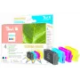 Peach PI300-370 tintes kasetne 4 gab. Augstas (XL) ietilpības melna, ciāna, fuksīna, dzeltena