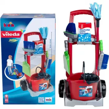 Bērnu tīrīšanas ratiņu rotaļlieta theo klein, modelis 6875 — Vileda zīmola spēļu tīrīšanas komplekts