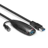 Lindy 10m USB 3.0 Active Extension, 10 m, USB A, USB A, USB 3.2 Gen 1 (3.1 Gen 1), 5 Gbit/s, melns