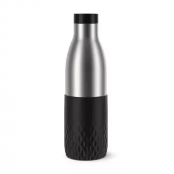 EMSA Bludrop Sleeve N3111100 dzeramā pudele ikdienas lietošanai 700 ml nerūsējošais tērauds melna, nerūsējošais tērauds
