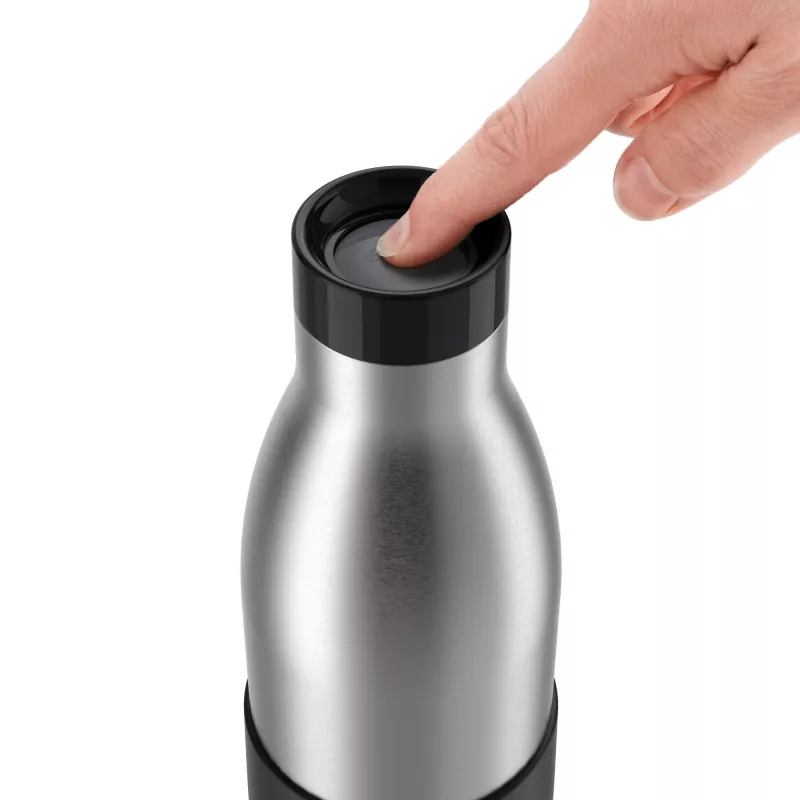 EMSA Bludrop Sleeve N3111100 dzeramā pudele ikdienas lietošanai 700 ml nerūsējošais tērauds melna, nerūsējošais tērauds