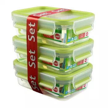 EMSA 508570 pārtikas uzglabāšanas trauks Taisnstūra kastīte 0,55 l Caurspīdīgs 3 gab.