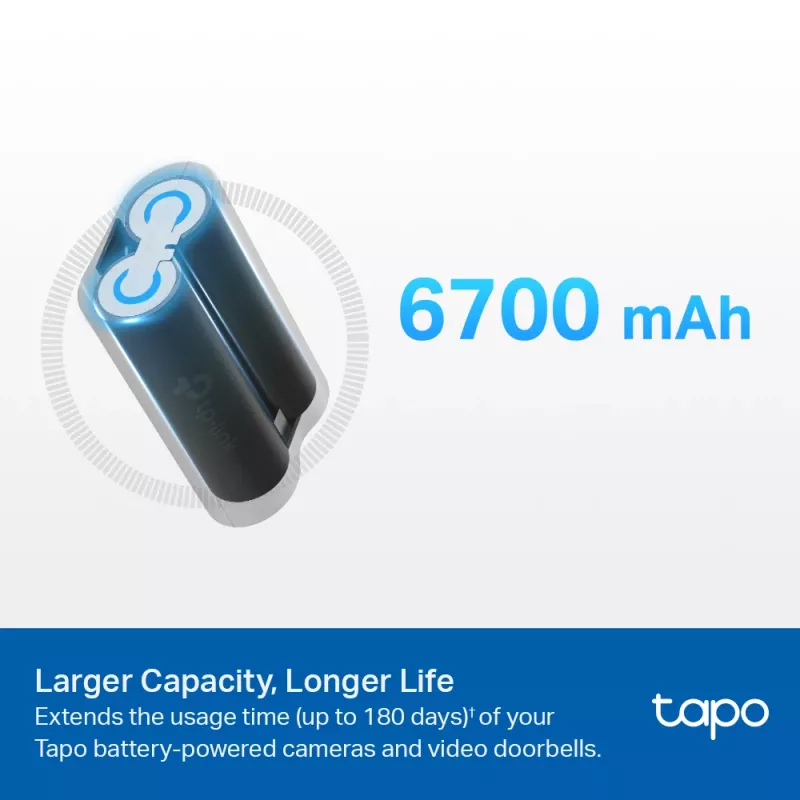 TP-Link Tapo Battery Pack, Baterija, Universāls, TP-Link, Melns, Tapo C420, Tapo C400, Tapo D230, Litijs