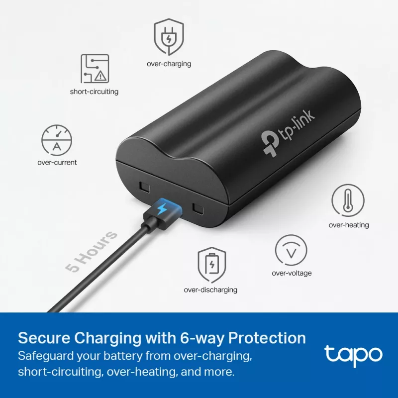 TP-Link Tapo Battery Pack, Baterija, Universāls, TP-Link, Melns, Tapo C420, Tapo C400, Tapo D230, Litijs