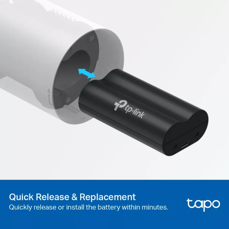 TP-Link Tapo Battery Pack, Baterija, Universāls, TP-Link, Melns, Tapo C420, Tapo C400, Tapo D230, Litijs