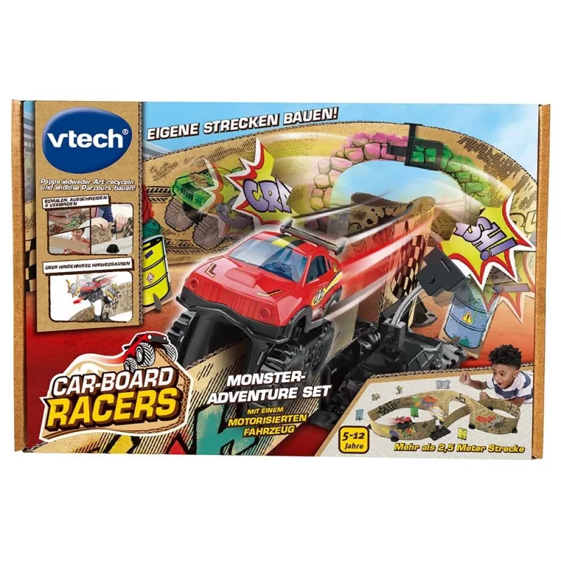VTech Car-Board Racers 563904, 5 gadi, nepieciešamas baterijas, AA, kartons, gumija, daudzkrāsains