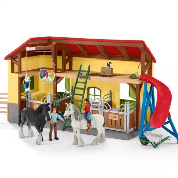 schleich FARM WORLD Zirgu stallis, Ferma, Fermas dzīvnieki / fermas rotaļlietas, 3 gadi, Daudzkrāsains, Plastmasa