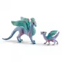 Schleich BAYALA ziedošā pūķa māte un bērns