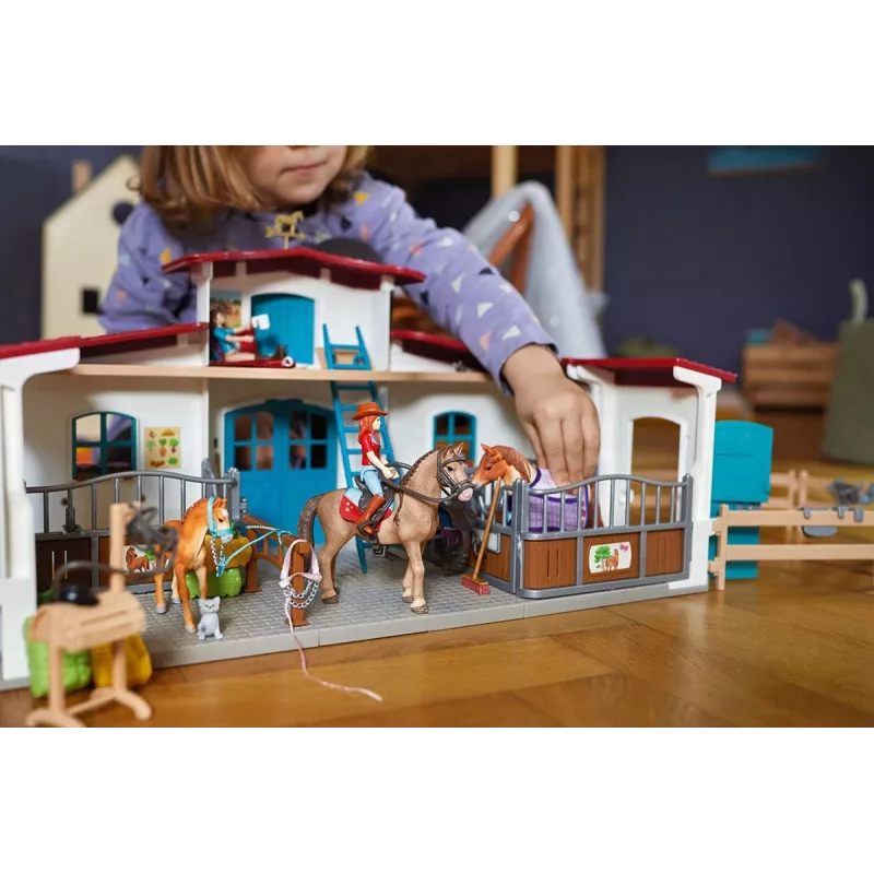 schleich HORSE CLUB Pieezera jāšanas centrs, Ferma, Zirgu stallis, Zirgi, 5 gadi, Daudzkrāsains, Plastmasa