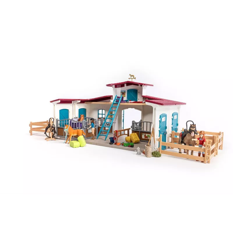 schleich HORSE CLUB Pieezera jāšanas centrs, Ferma, Zirgu stallis, Zirgi, 5 gadi, Daudzkrāsains, Plastmasa