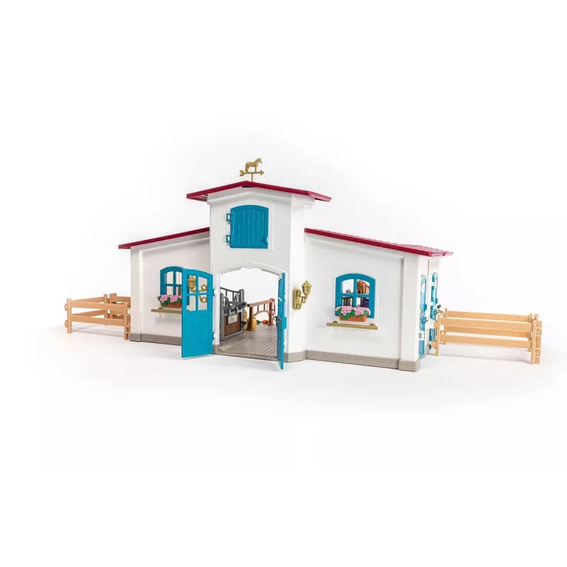 schleich HORSE CLUB Pieezera jāšanas centrs, Ferma, Zirgu stallis, Zirgi, 5 gadi, Daudzkrāsains, Plastmasa