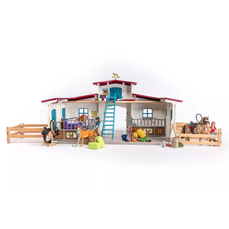 schleich HORSE CLUB Pieezera jāšanas centrs, Ferma, Zirgu stallis, Zirgi, 5 gadi, Daudzkrāsains, Plastmasa