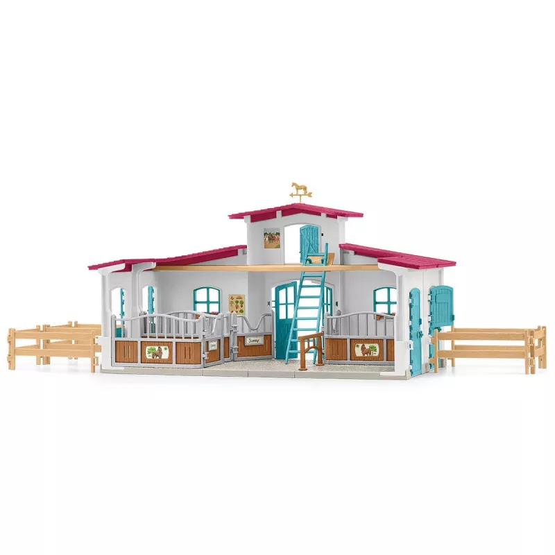 schleich HORSE CLUB Pieezera jāšanas centrs, Ferma, Zirgu stallis, Zirgi, 5 gadi, Daudzkrāsains, Plastmasa