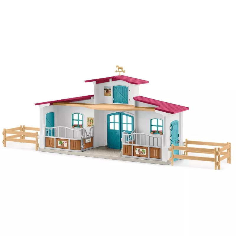 schleich HORSE CLUB Pieezera jāšanas centrs, Ferma, Zirgu stallis, Zirgi, 5 gadi, Daudzkrāsains, Plastmasa