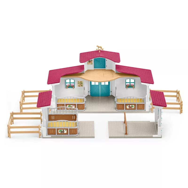 schleich HORSE CLUB Pieezera jāšanas centrs, Ferma, Zirgu stallis, Zirgi, 5 gadi, Daudzkrāsains, Plastmasa