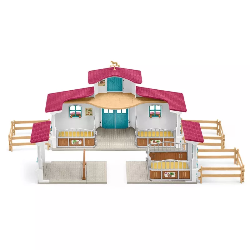 schleich HORSE CLUB Pieezera jāšanas centrs, Ferma, Zirgu stallis, Zirgi, 5 gadi, Daudzkrāsains, Plastmasa