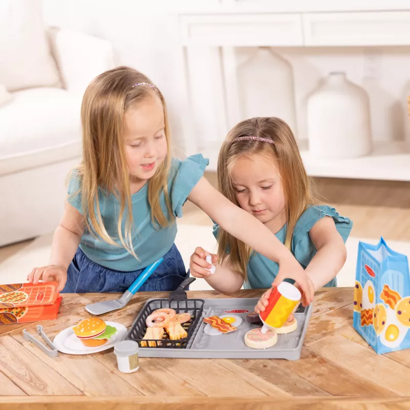 Melissa & Doug Flip & Fry Grill rotaļu komplekts ar Water WOW krāsu mainošu rotaļu ēdienu, pirmsskolas rotaļlieta, vecumam no 3 gadiem