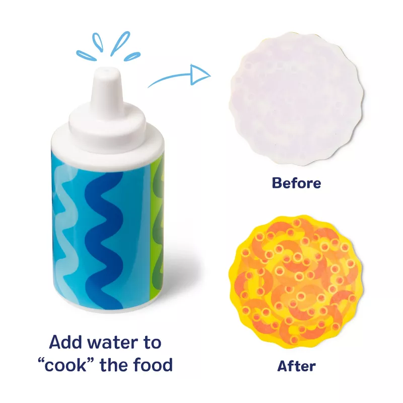 Melissa & Doug Simmer & Stir Stovetop Play Set ar Water WOW! Krāsu atklāšanas rotaļu ēdienu pirmsskolas rotaļlieta vecumam no 3 gadiem