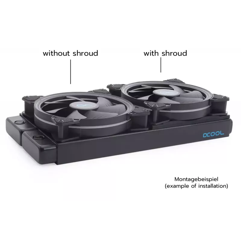 Dzesēšanas sistēma Alphacool 24831 Silikona Melns 14cm Ventilators