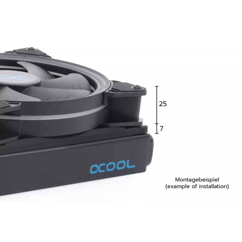 Dzesēšanas sistēma Alphacool 24831 Silikona Melns 14cm Ventilators