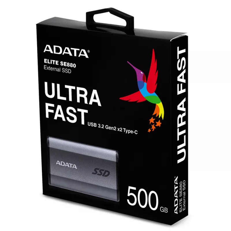 ADATA SE880 500 GB USB Type-C 3.2 Gen 2 (3.1 Gen 2) Wi-Fi pelēks