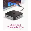 ICY BOX 7-in-1 USB4® DockingStation ar dubulto video izeju, Vadu, USB4, 60 W, 3,5 mm, 10,100,1000 Mbit/s, Antracīta