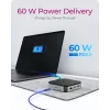 ICY BOX 7-in-1 USB4® DockingStation ar dubulto video izeju, Vadu, USB4, 60 W, 3,5 mm, 10,100,1000 Mbit/s, Antracīta
