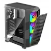 PC Midi Tower korpuss XILENCE Performance A+ BREEZE II — melns, rūdīts stikls, atbalsta ATX/Micro‑ATX/Mini‑ITX, 3x140 mm priekšā, 1x120 mm aizmugurē