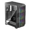 PC Midi Tower korpuss XILENCE Performance A+ BREEZE II — melns, rūdīts stikls, atbalsta ATX/Micro‑ATX/Mini‑ITX, 3x140 mm priekšā, 1x120 mm aizmugurē