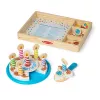 Melissa & Doug dzimšanas dienas kūka - koka rotaļu ēdiens ar dažādiem papildinājumiem un 7 svecēm