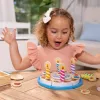 Melissa & Doug dzimšanas dienas kūka - koka rotaļu ēdiens ar dažādiem papildinājumiem un 7 svecēm