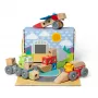 Koka saspiežamo-spēlējamo transportlīdzekļu būvēšanas komplekts Melissa & Doug Blockables, 54 gab., savienojami, FSC sertificēti