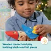 Koka saspiežamo-spēlējamo transportlīdzekļu būvēšanas komplekts Melissa & Doug Blockables, 54 gab., savienojami, FSC sertificēti